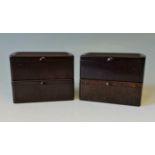 Four Joseph Lucas bakelite cigarette boxes brown.