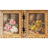 OLIVER CLARE. Pair of oils on canvas. Signed. One depicting a still life of flowers and another