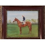 G. STARKEY. Signed on verso and titled 'Homeward Bound' -se verso. Oil on canvas depicting jockey on