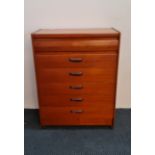 A teak William Lawrence six drawer chest.