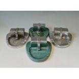 Four art deco Joseph Lucas desktop ashtrays.