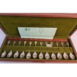 A boxed set of hallmarked J.P silver' The Horticultural Society' spoons