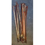 Fifteen violin etc bows.