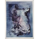 Pauline Bradley. A lithograph print of nude figure walking entitled "Stepping In" Var4. Signed in