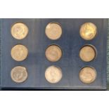 A collection of British coins in 5 partly filled albums including crowns, florins and half crowns.