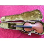 Sound-post fracture. Three-quarter violin, Maidstone style circa 1920s-30s, Labelled 'Craig's of