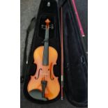 A Theodore Violin 4/4 in burgundy case