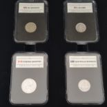 A boxed silver coin set The Second World War D-Day holding 4 coins from 1944