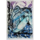 Pauline Bradley. A lithograph and woodcut of a female nude entitled "Naiad". Signed in pencil and