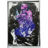 Pauline Bradley. A and lithograph print of a female figure entitled "Dark Angel Var1". Signed in