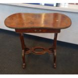 A 19th century walnut side table fitted with a single drawer brass fittings to edge and beading to