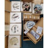 Two cartons of wall plates including 4 Royal Doulton WW2 planes, Supermarine Spitfire, Hawker