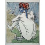 Pauline Bradley. Artists proof etching of a seated female nude entitled "Alison" .Signed in pencil