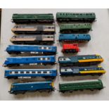 A collection of model electric trains 00 gauge.