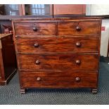 A 19th century mahogany five drawer chest height 100 cm.