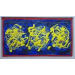 John Roger Bradley. Oil on board abstract study entitled "Yellow Tangles". Signed verso. 50cm x