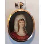 An early 19th century portrait miniature on ivory of Magdalen Fordyce of Ayton (see engraved