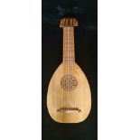 A Lute guitar eight course labelled F W Thornton 1968 No, 163707.