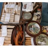 Four cartons of wall plates and other ceramics including animal plates etc by various makers
