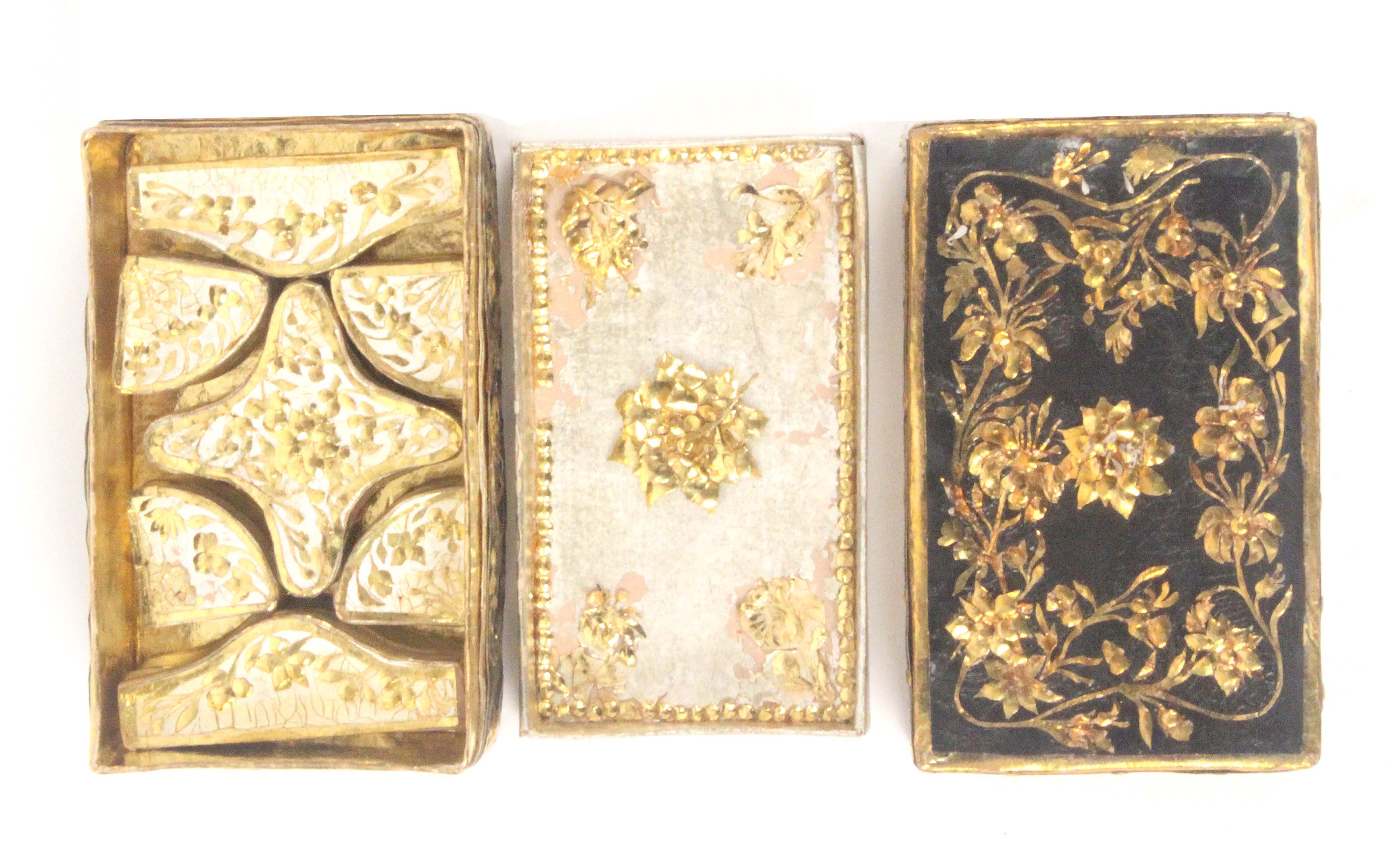 A fine early 19th Century French gold foil decorated cardboard box with outer protective case, the - Image 4 of 5