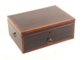 A George III mahogany sewing box with a comprehensive selection of original ivory sewing tools,