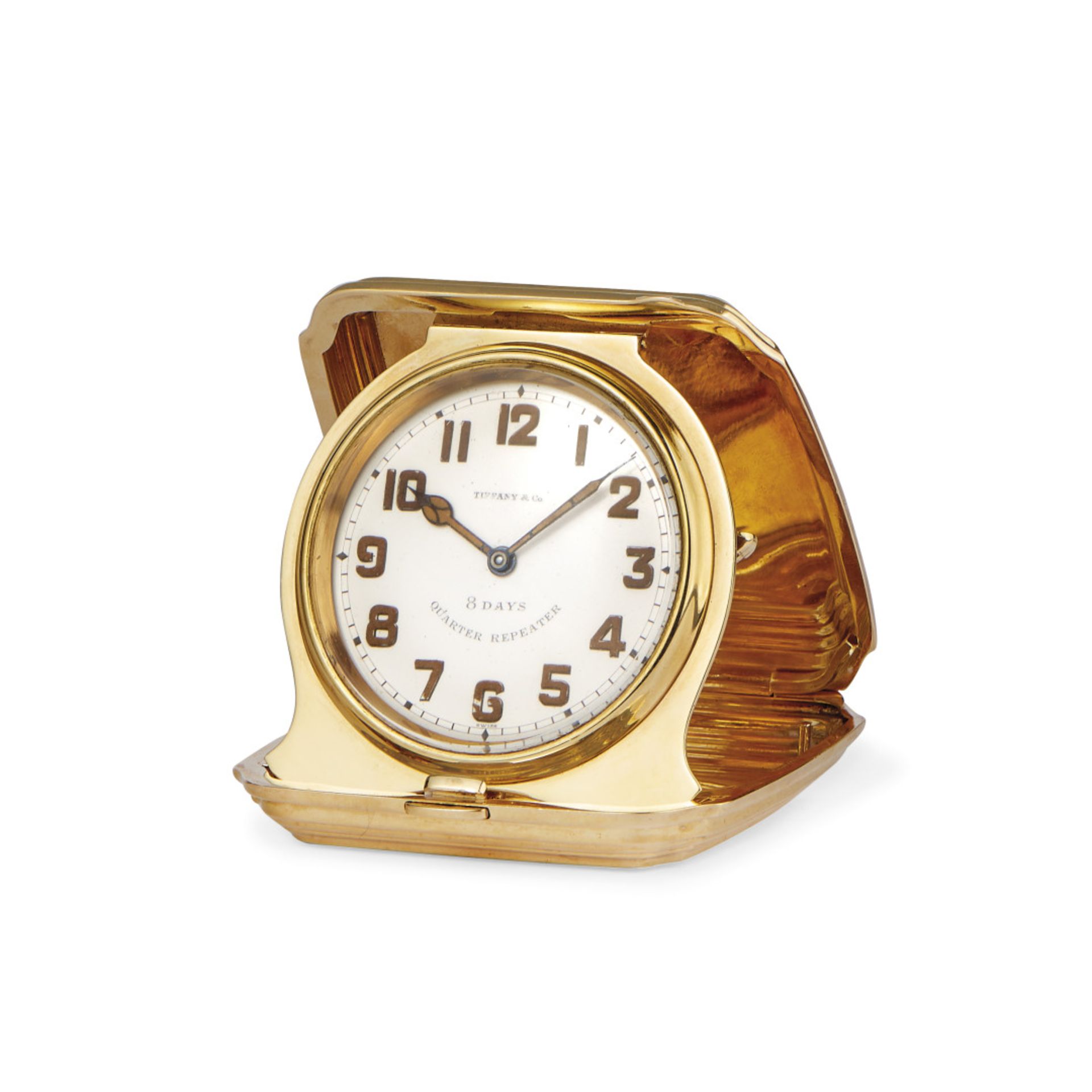 TIFFANY TRAVEL 8-DAY IN GOLD WITH REPEATER, EARLY 1900s - TIFFANY TRAVEL 8-DAY IN GOLD WITH
