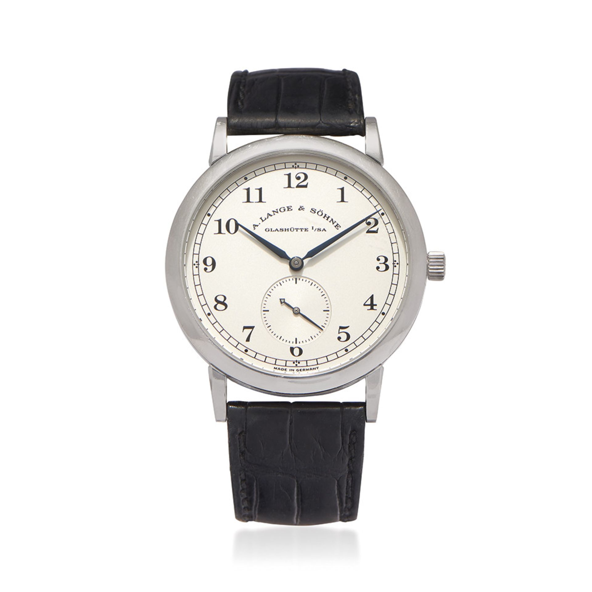 A. LANGE & SÔHNE SAXONIA 1815 REF. 206.025 IN PLATINUM, BOX AND PAPER, SOLD IN 1998 - A. LANGE &
