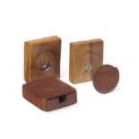 LOT OF WATCH HOLDERS - LOT OF WATCH HOLDERS Two retractable wooden watch cases decorated with a