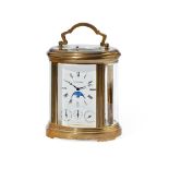 CARRIAGE CLOCK WITH CHIME AND CALENDAR, CIRCA 1980 - CARRIAGE CLOCK WITH CHIME AND CALENDAR, CIRCA