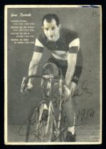 Gino Bartali - 1954 - Photographic postcard with autographed signature from his last year as a