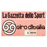 Giro d'Italia - 1986 - Recognition plates" from the organization for one of the cars accompanying