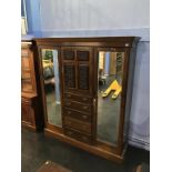 An Edwardian compactum wardrobe, 183cm wide