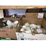 Four boxes of assorted tea china etc.