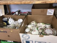 Four boxes of assorted tea china etc.