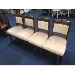 Four Edwardian dining chairs