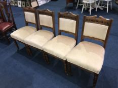 Four Edwardian dining chairs