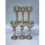 Six wine goblets