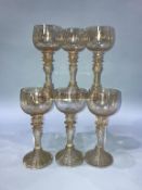 Six wine goblets