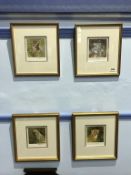 A set of four David Shepherd, limited edition, signed prints of baby cubs, 14 x 12cm