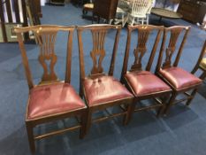 Five mahogany dining chairs