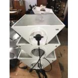 Three grow light fittings