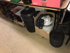 Various buckets and electric timers etc.