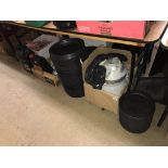 Various buckets and electric timers etc.