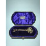 A silver key celebrating the opening of the Monkwearmouth Working Mans Club, 31st August 1912