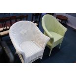 A modern Lloyd Loom chair and one other