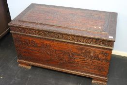 A carved camphor lined chest