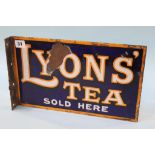 A wall mounted 'Lyons Tea Sold Here', enamel sign, 38 x 23cm