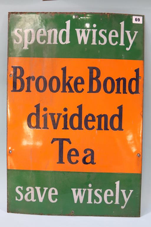 An enamel sign 'Brooke Bond Dividend Tea', 42 x 62cm - Image 2 of 4