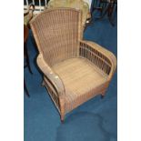 A wicker chair