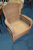 A wicker chair
